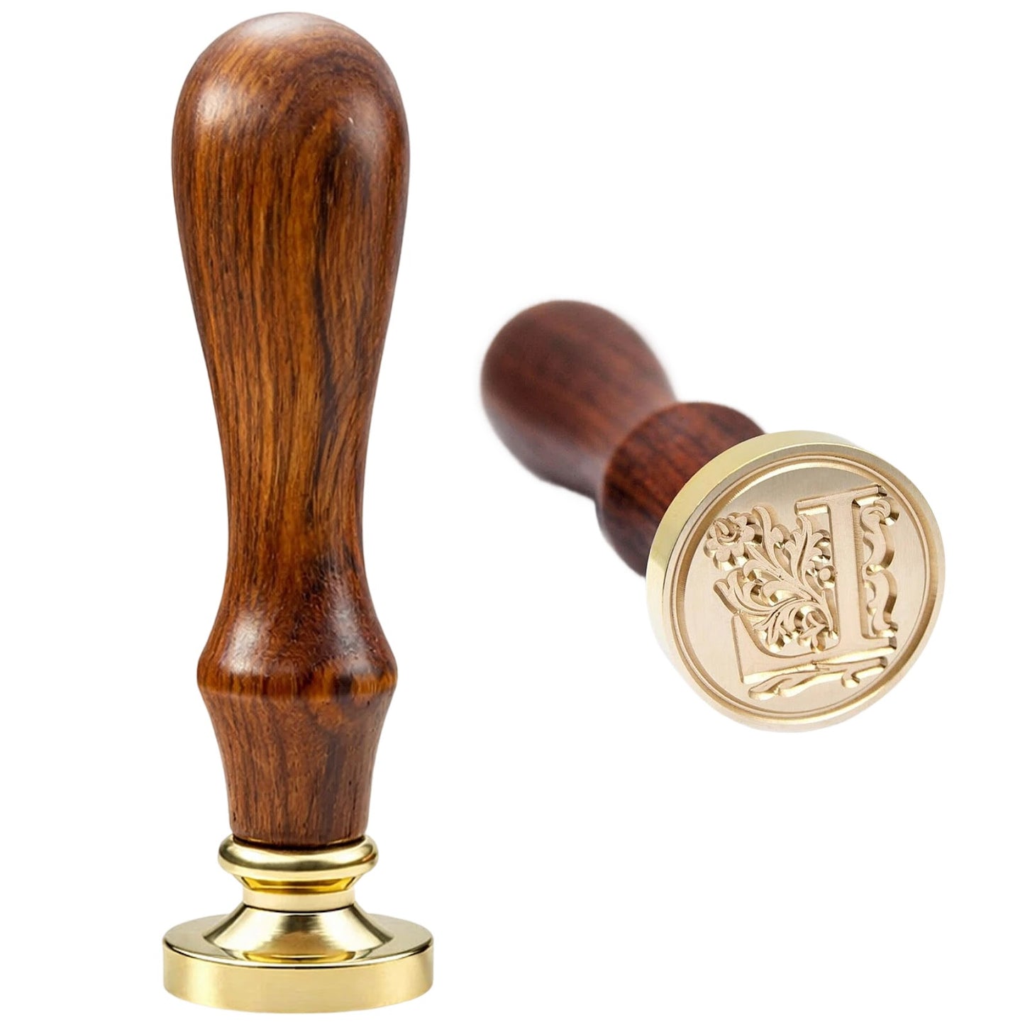 Traditional Initial Alphabet Wax Seal Stamp Brass Head Wooden Handle for Cards Envelopes Gift Wrap Wedding Invitations