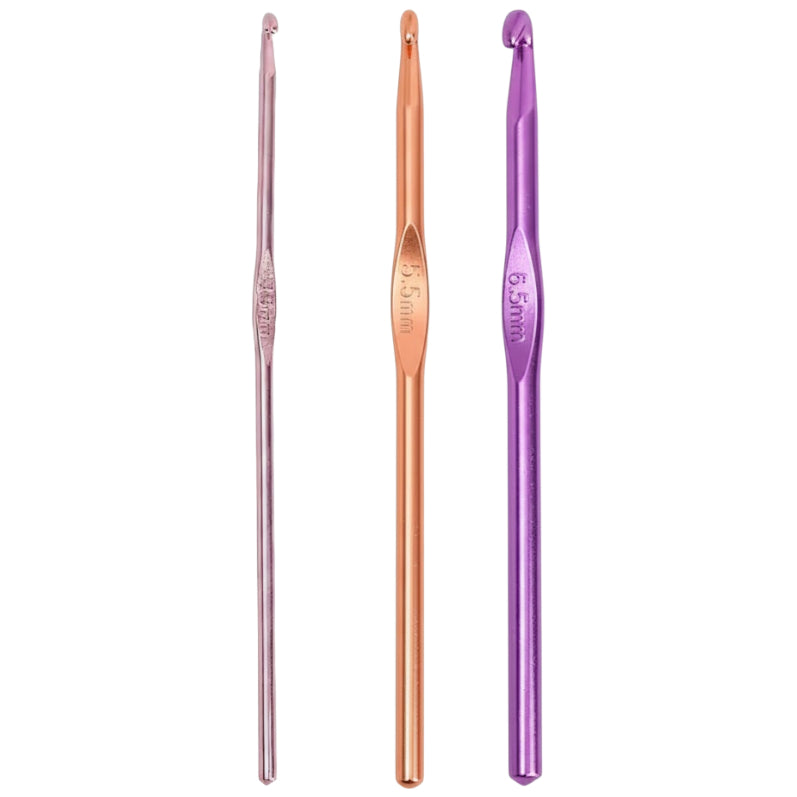Colorful Aluminum Crochet Hooks Single Head Metal Crochet Needles for Sweater Knitting, Yarn Crafts and DIY Crochet Projects