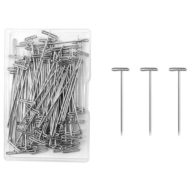 50 Pack T-Pins 2 Inch for Knitting, Wig Styling, Sewing, Blocking, and ...