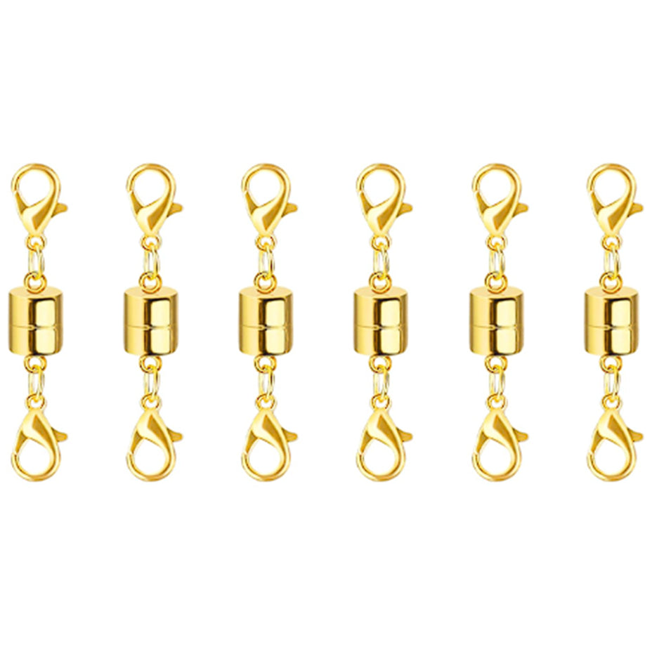 Magnetic Necklace Clasp Extenders with Double Lobster Clasps for Easy Jewelry Attachment in Gold and Silver