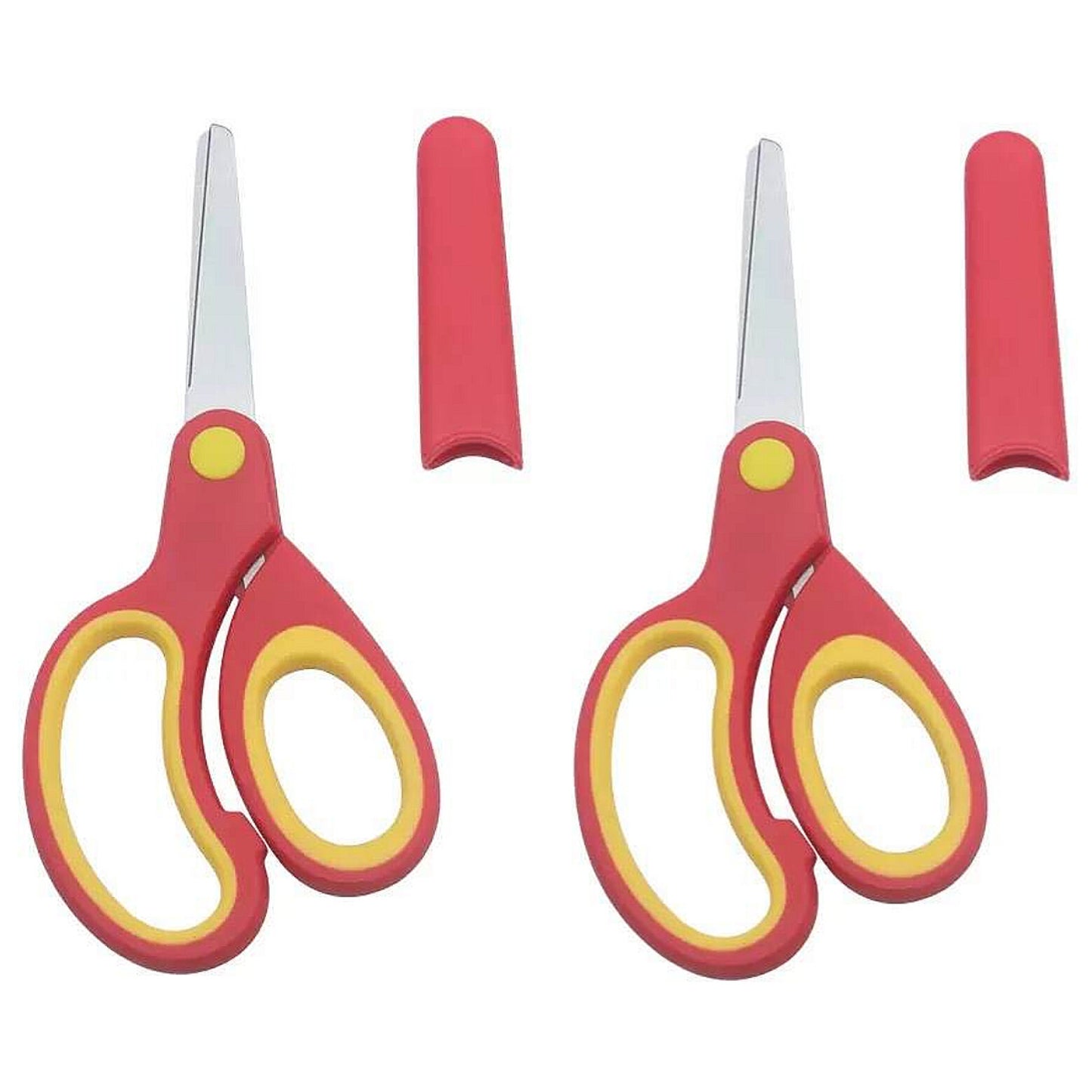 5 Inch Kids Safety Scissors with Blunt Tip and Cover for Toddler Paper Cutting Crafts Ages 4-9