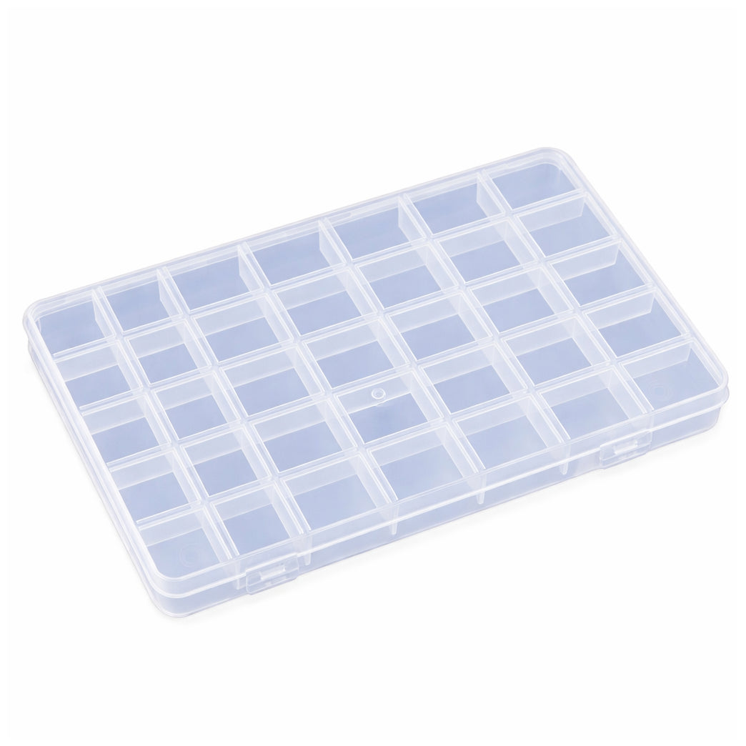 Clear Grid Plastic Bead Organizer Box with Dividers for Bead Art and Craft Storage Supplies