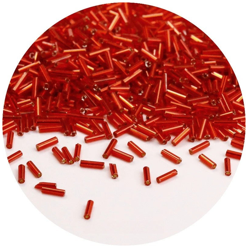 Glass Bugle Beads 2x6mm Mini Tube Seed Beads for Jewelry Making Crafts, Pack of 1200
