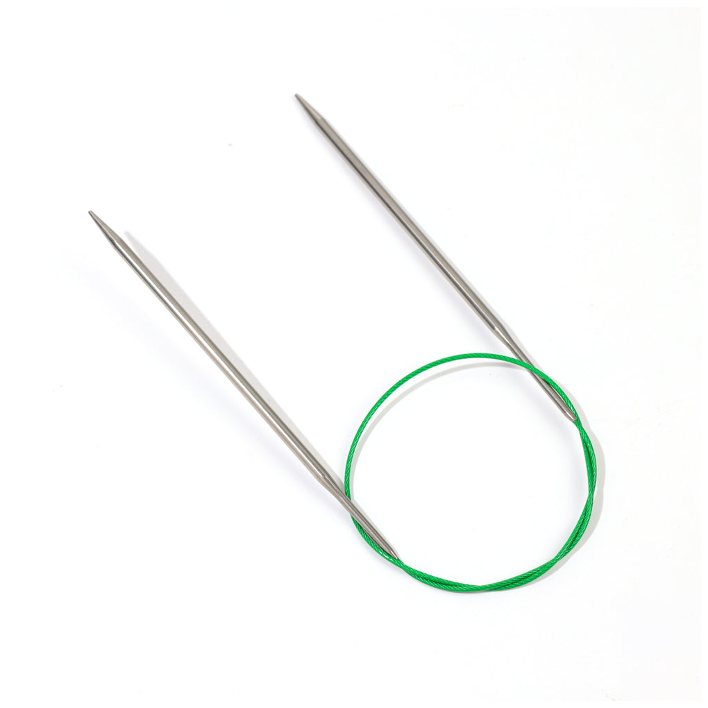 24 Inch Stainless Steel Circular Knitting Needle Size US 6 (4mm) with Flexible Red Cable