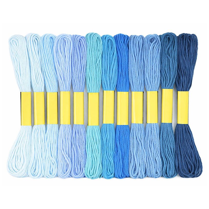 Premium Cotton Embroidery Floss Skeins for Cross Stitch Sewing and Bracelet Making, Pack of 12