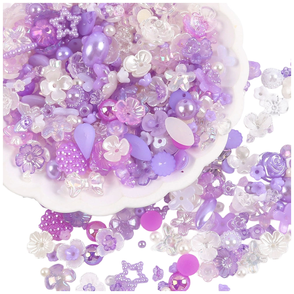 Assorted Acrylic Resin Beads Flatback Half Round Pearls for Jewelry Making DIY Crafts Bracelets Earrings Necklaces, Pack of 260