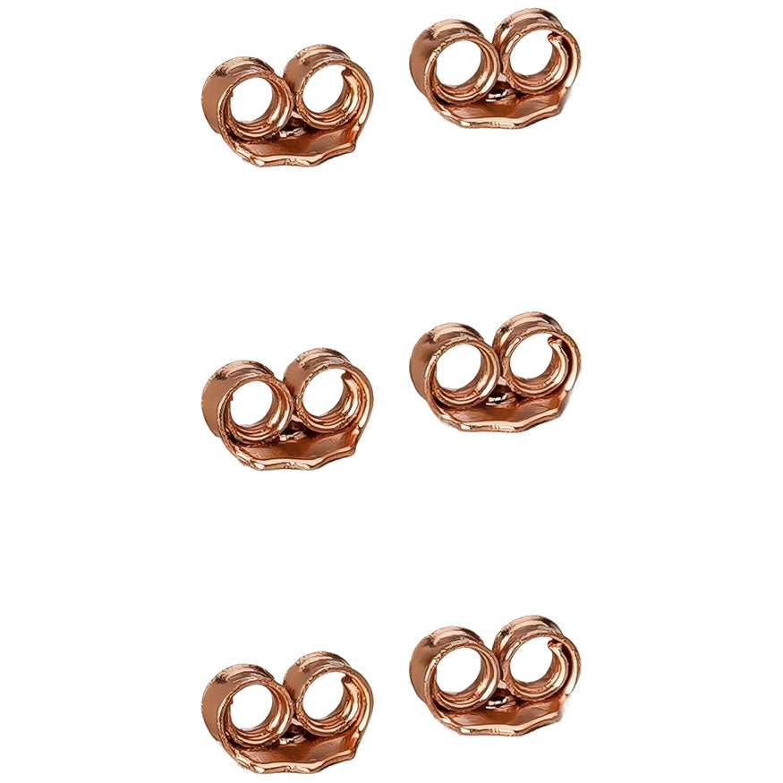 Locking Earring Backs for Stud Earrings Secure Replacement for Standard Posts, Pair of 3