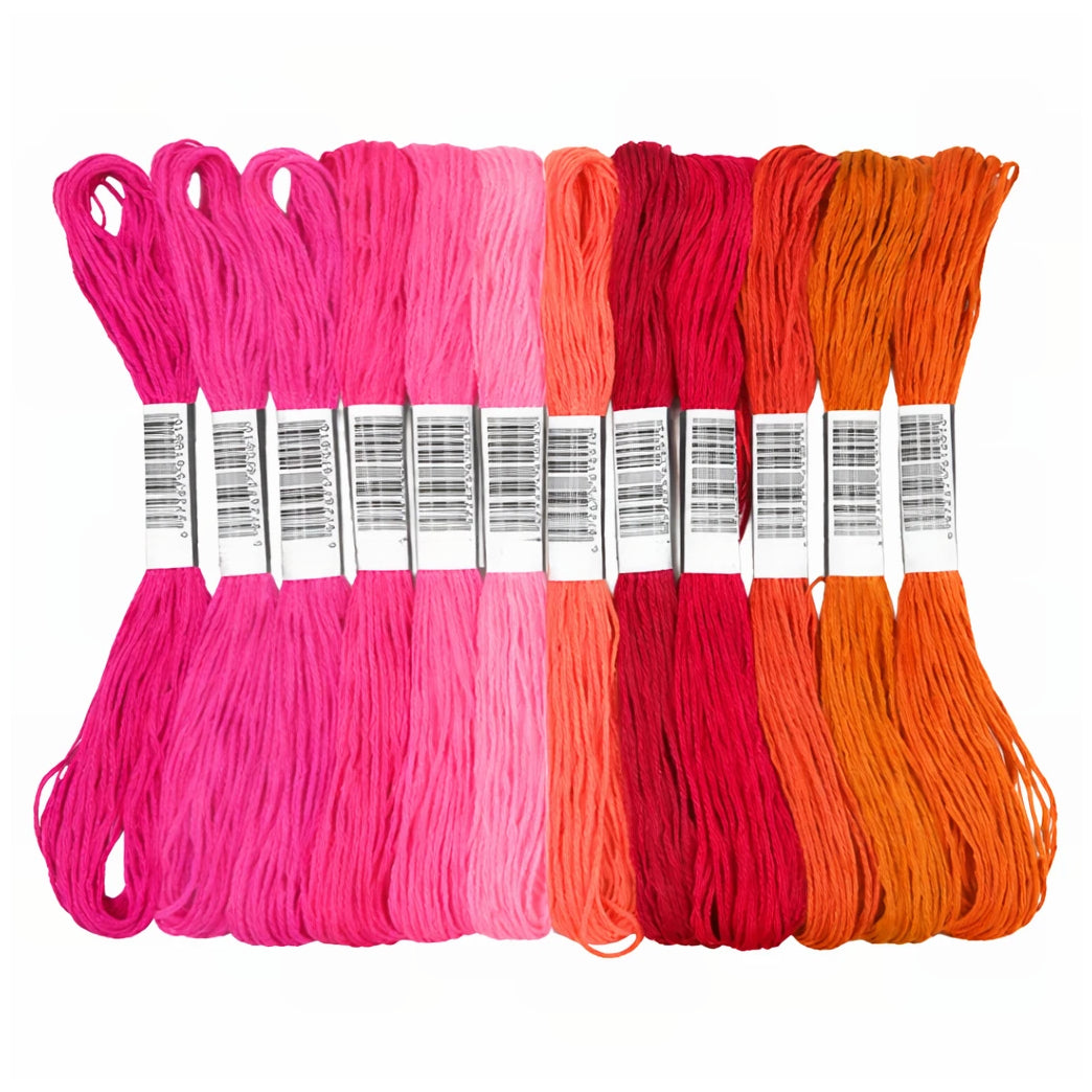 12 Skeins Embroidery Floss 6 Ply Polyester Variegated Threads 105 Yards for Cross Stitch Bracelet Knitting Craft