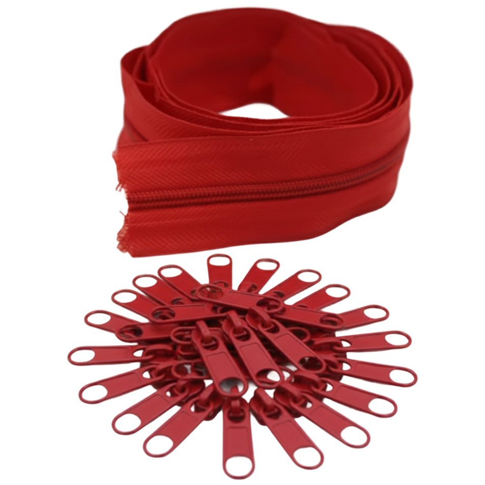10 Yard Nylon Coil Zipper Roll with 25 Sliders Bulk Sewing Zippers for Bags Clothing Cushions and DIY Crafts