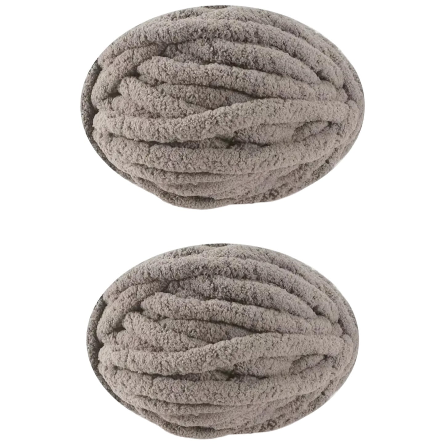 Jumbo Chunky Chenille Yarn for Knitting Crochet Weaving Blankets and DIY Craft Projects 250 Grams/8.82oz 29.53 yards, Pack of 2