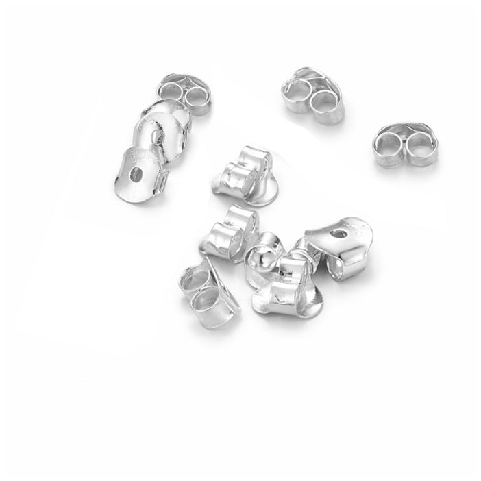 Hypoallergenic Earring Backs Replacements Secure Locking Stud Nuts for Earring Posts Jewelry Repair and DIY, Pack of 12