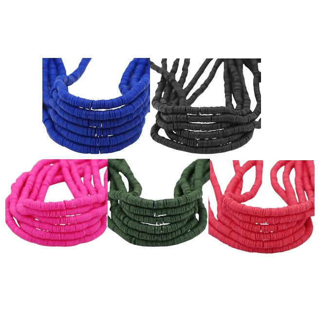 6mm Heishi Clay Beads Multicolor Polymer Disc Beads for Bracelet and Jewelry Making, Pack of 3500