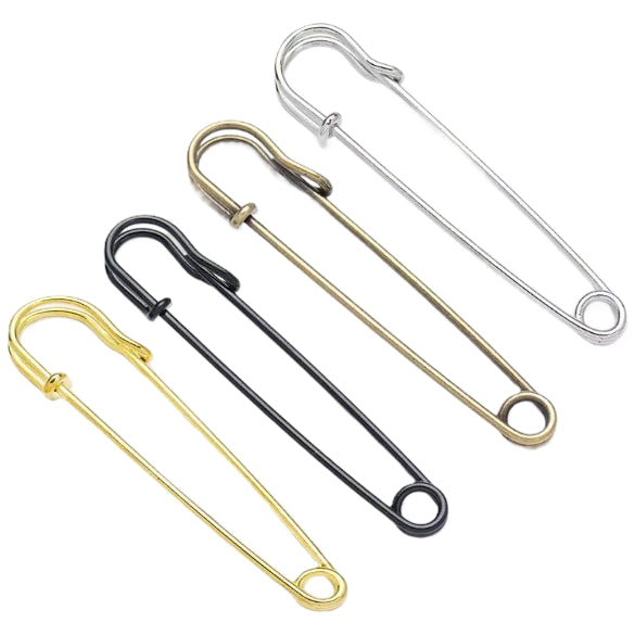 4 Inch Heavy Duty Safety Pins Set for Clothes, Blankets, Kilts, Leather, and Craft Projects