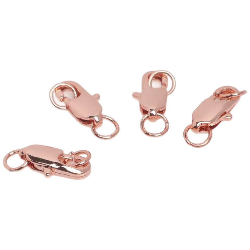 14K Gold Lobster Claw Clasps With Closed Jump Rings for Necklace Repairs and DIY Jewelry Making