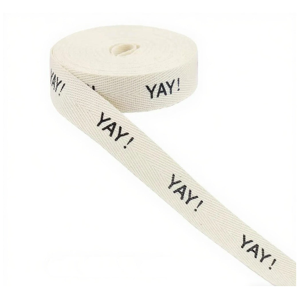 Natural Herringbone Cotton Ribbon 5/8 Inch x 10 Yards for Gift Wrapping Design