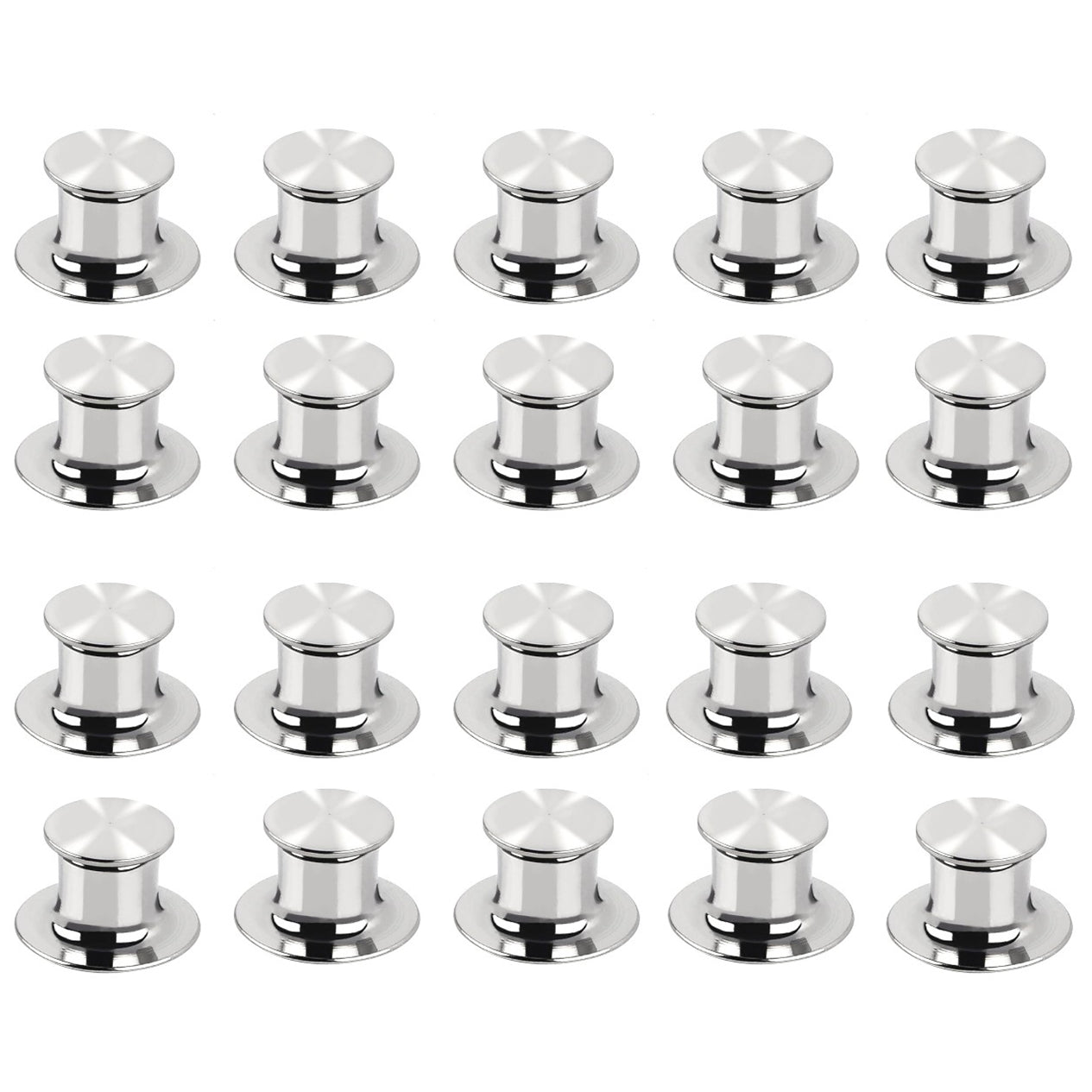 Metal Silver Locking Pin Backs Secure Clasp Keepers for Pins Badges Hats Bags and Lanyards