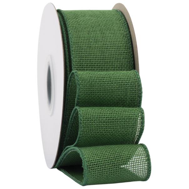 2.5 Inch x 10 Yards Natural Burlap Wired Ribbon Faux Linen for Bows, Wreaths, and Decorations