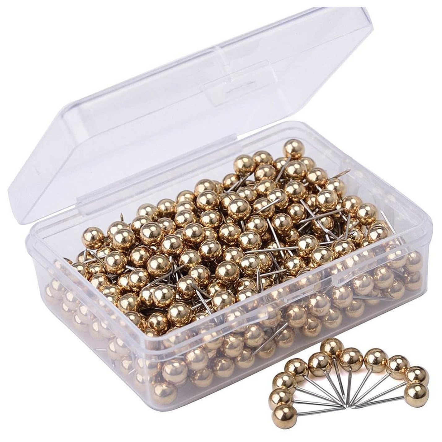17mm Pearl Head Push Pins Decorative Thumb Tacks Round Short Pearl Pins for Crafts Wedding and Floral Arrangements, Pack of 200