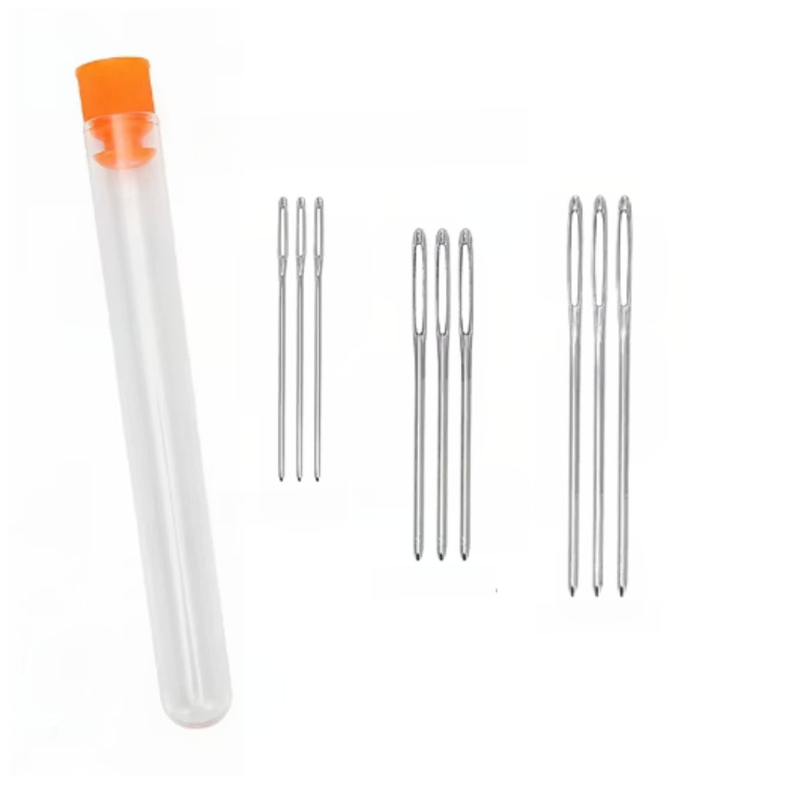 Large-Eye Blunt Stainless Steel Needles Set for Yarn, Sewing, Knitting, Crafting & Finishing Crochet