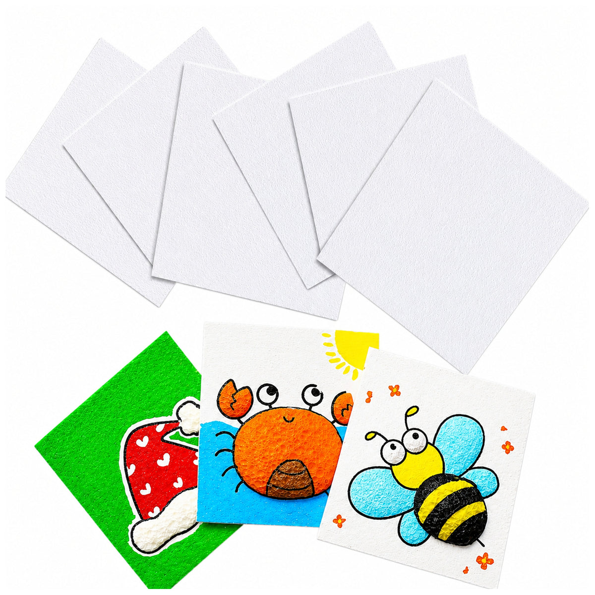 Magic Sponge Puffy Paint Paper for 3D Drawing Greeting Cards Bookmarks and DIY Art Projects, Pack of 10