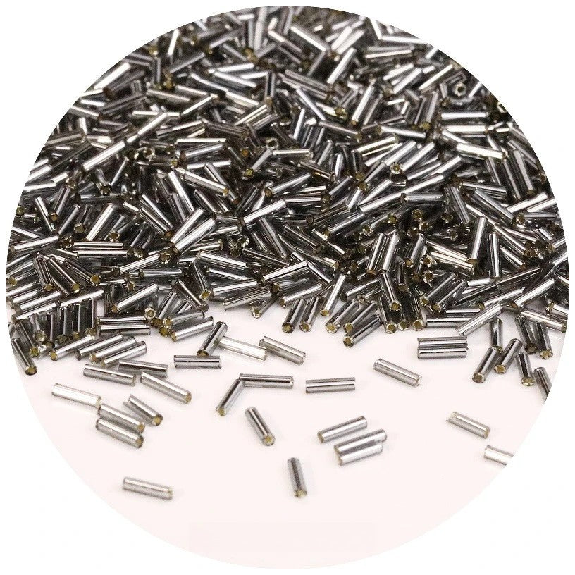 Glass Bugle Beads 2x6mm Mini Tube Seed Beads for Jewelry Making Crafts, Pack of 1200