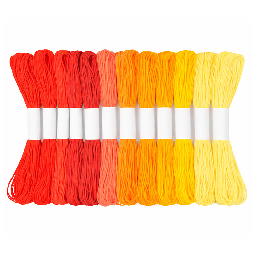 Premium Cotton Embroidery Floss Skeins for Cross Stitch Sewing and Bracelet Making, Pack of 12