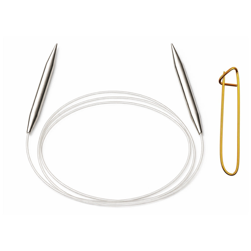 Stainless Steel Circular Knitting Needles with Stitch Holder for Hats Sleeves Scarves Baby Sweaters and Small Projects
