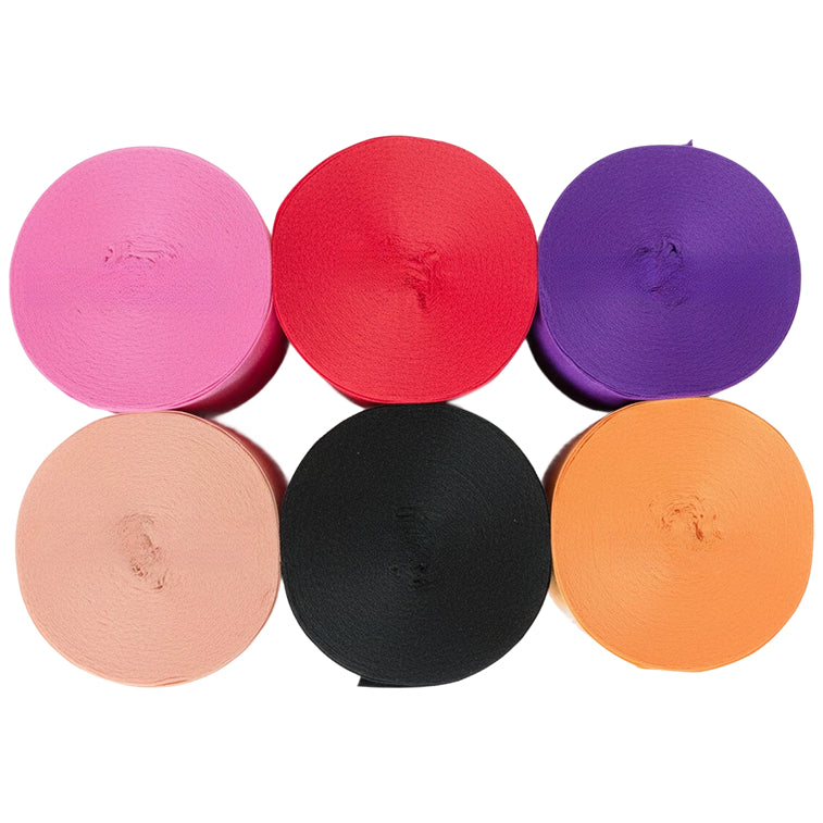 Crepe Paper Streamers 82ft Each Roll for Birthday, Wedding, and Party Decorations 1.77 Inch, Pack of 6