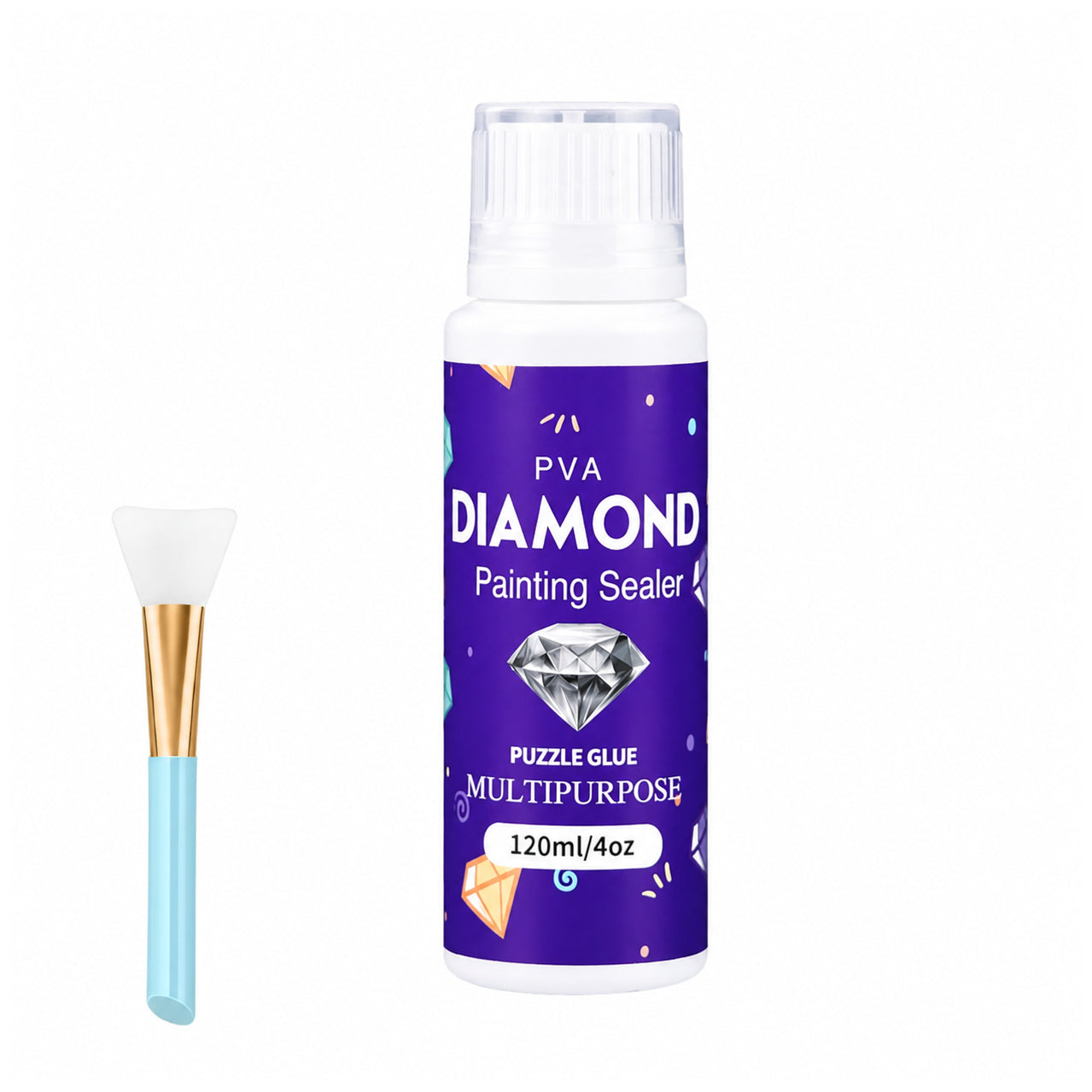 Diamond Painting Sealer Glue with Applicator 120 ML for Diamond Art and Adult Puzzle Protection