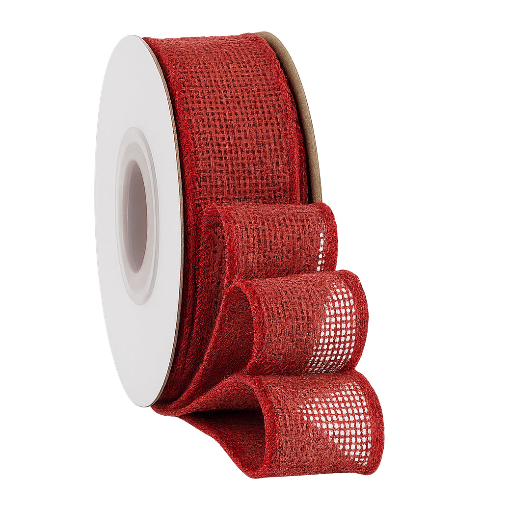 Burlap Wired Edge Ribbon 1.5 Inch x 10 Yards Natural Solid for Bows, Wreaths, and Decorations