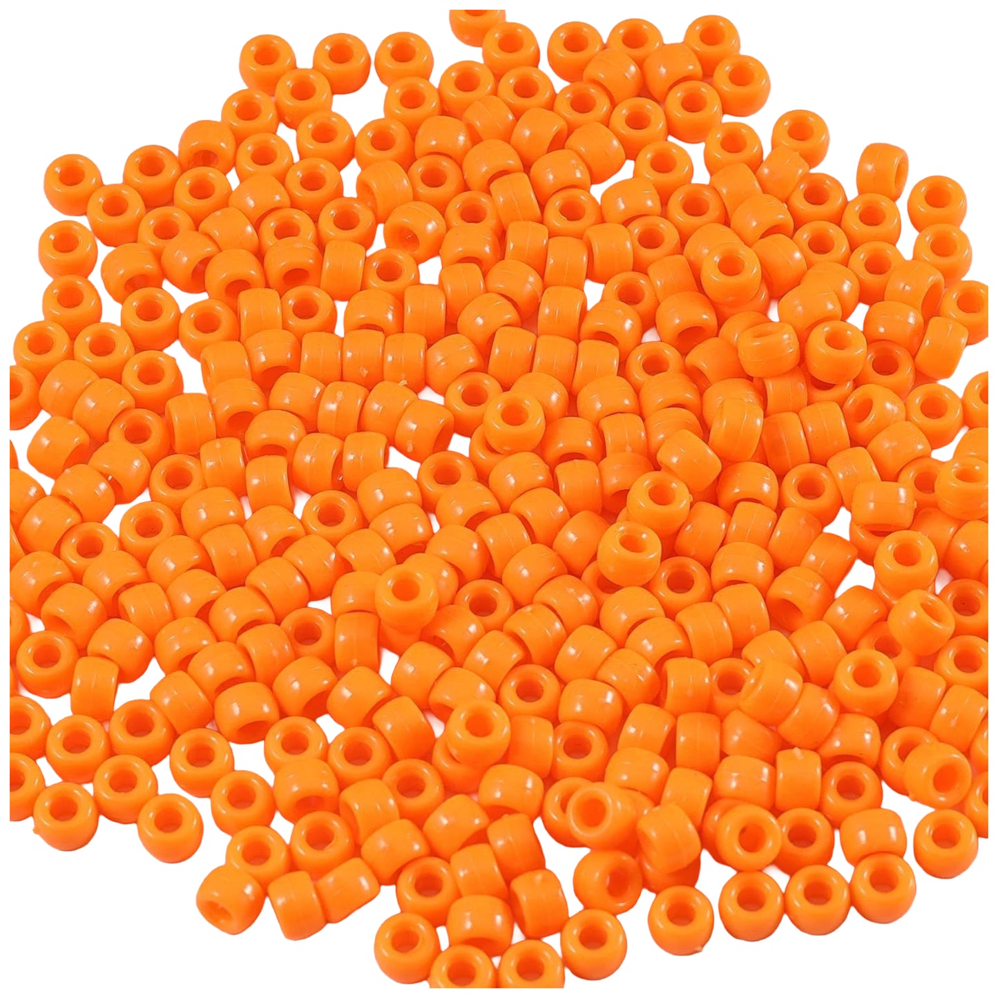 Plastic Pony Beads 6x9mm for Hair Braiding Bracelets Keychains and DIY Crafts, Pack of 300