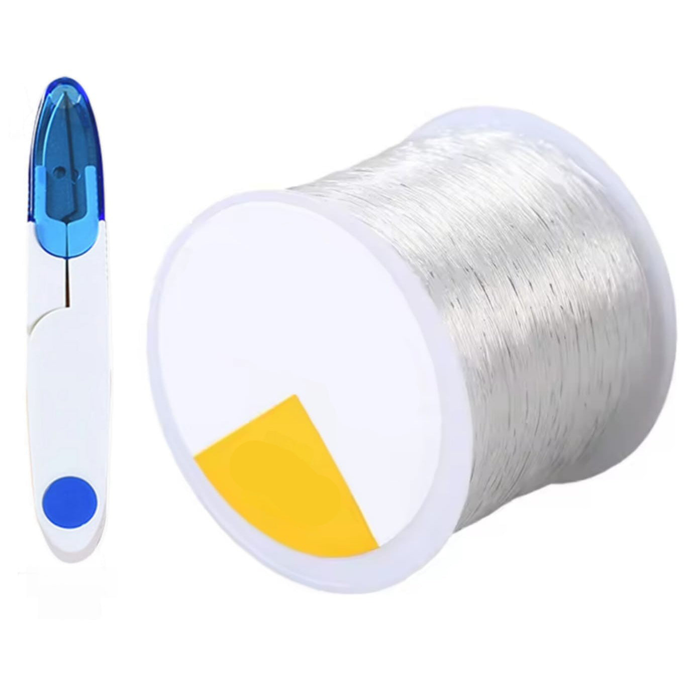 100m Clear Elastic String Cord with Scissor for Bracelet Making, Beading, Jewelry Crafts, and DIY Projects
