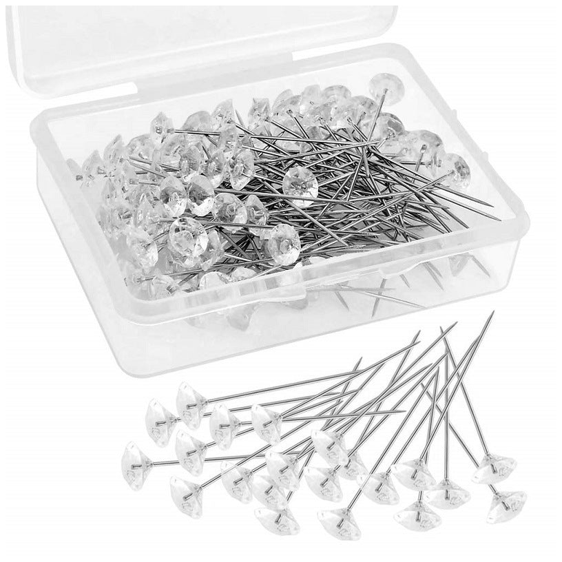 2 Inch Rhinestone Corsage Pins Straight Head Floral Pins for Wedding Bouquets, Sewing, Quilting and DIY Crafts