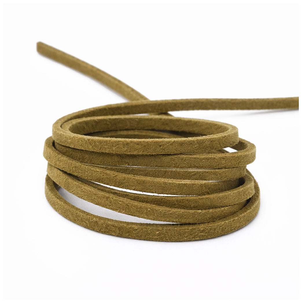 3mm Flat Genuine Leather Cord 5.5 Yards Tan Leather Lacing for Jewelry Making, Braiding and Craft Projects
