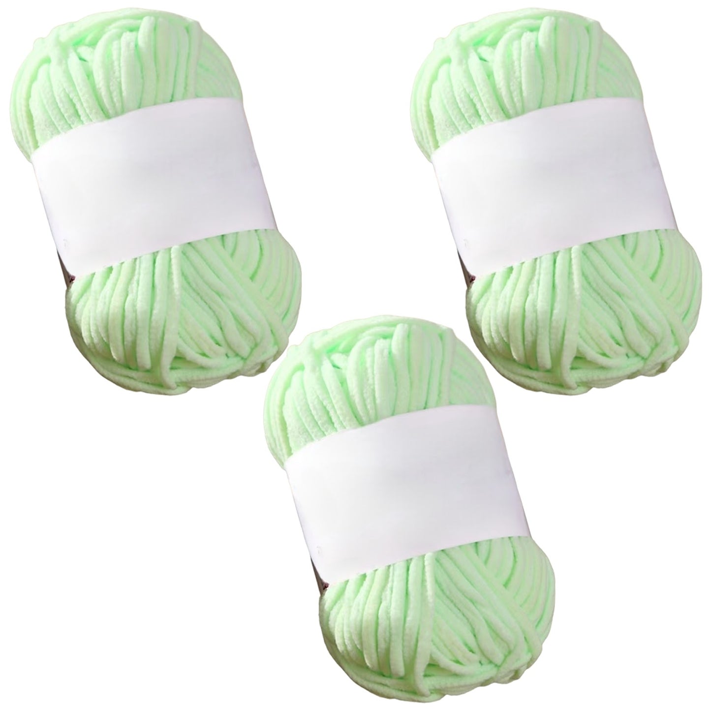 Soft Chenille Velvet Yarn for Crocheting Knitting Weaving Blankets and DIY Craft Projects 50 Grams/1.76oz 93 yards, Pack of 3