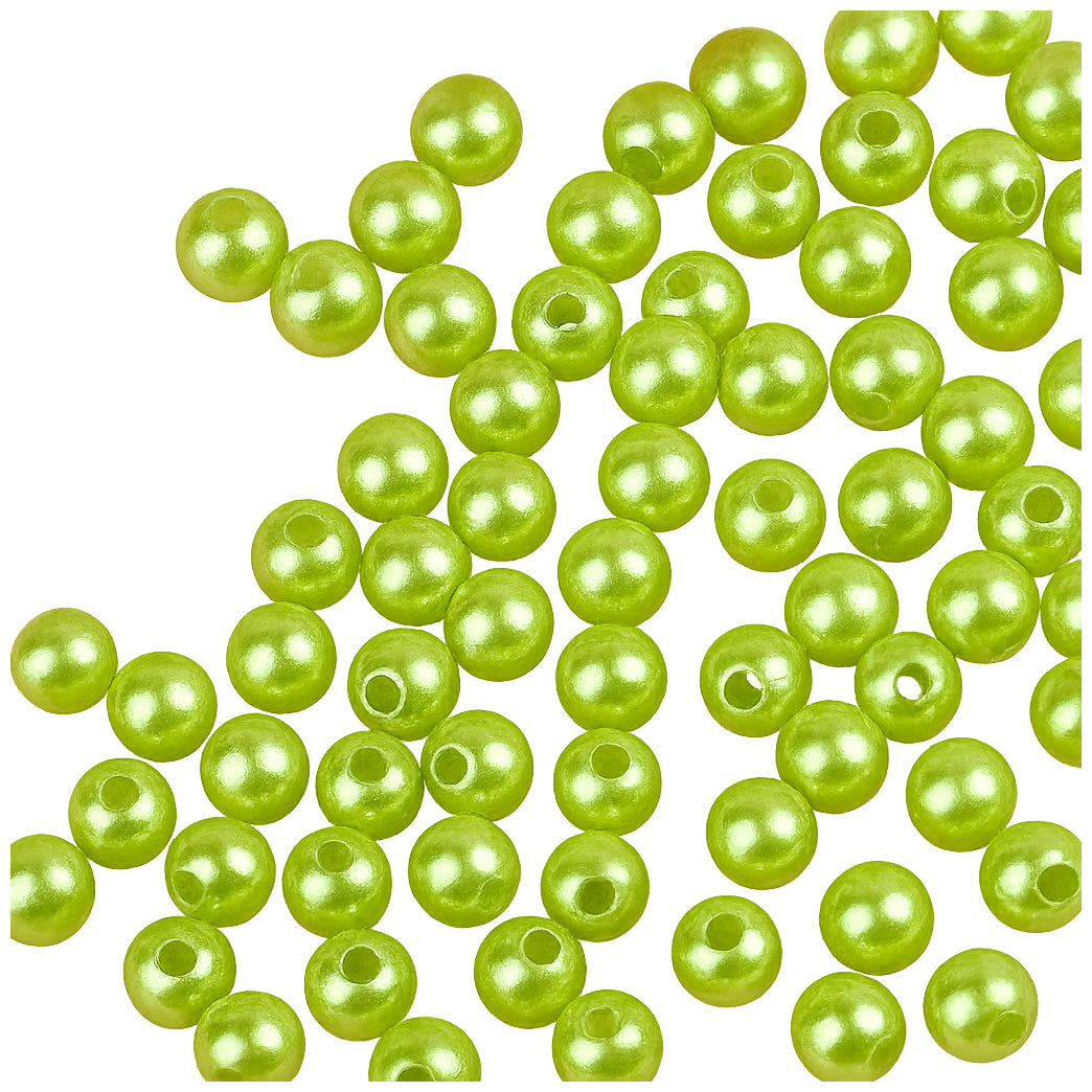 8mm White Plastic Pearl Beads for Jewelry Making, Crafts, and DIY Decorations, 1800 Pcs