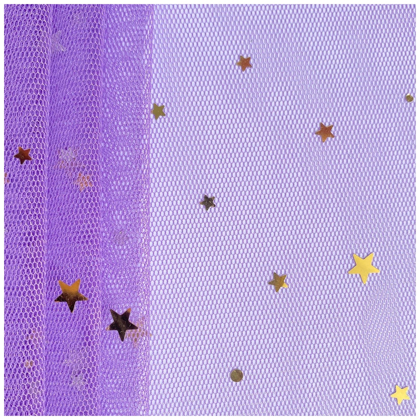 Glitter Tulle Fabric Roll With Star Moon Sequins for Tutu, Bridal Veil, Wedding Decor