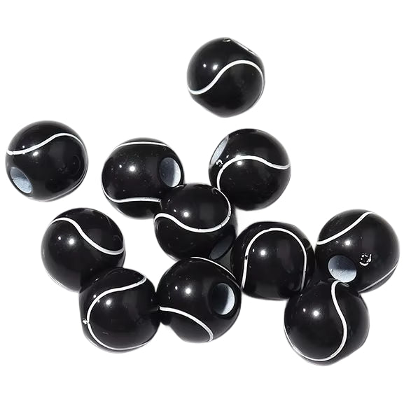 12mm Acrylic Baseball Beads for Sports Jewelry Making and Craft Decorations, Pack of 50