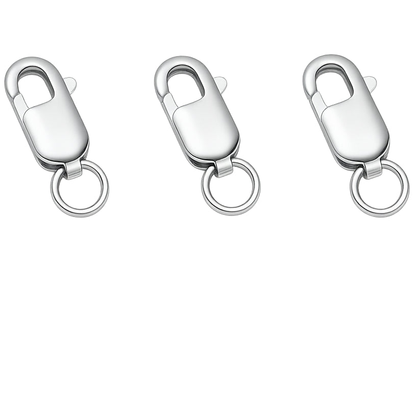 18K Gold Rectangle Lobster Claw Clasps with Jump Rings for DIY Jewelry Making, Hypoallergenic Nickel Free