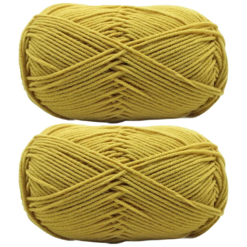 Milk Cotton Yarn 2mm Medium 4 Ply for Crochet Knitting and DIY Crafts, 50 Grams/1.76oz 140 yards, Pack of 2