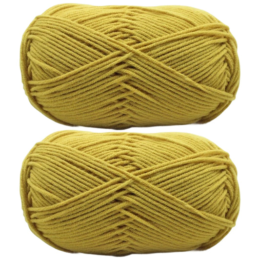 Milk Cotton Yarn 2mm Medium 4 Ply for Crochet Knitting and DIY Crafts, 50 Grams/1.76oz 140 yards, Pack of 2