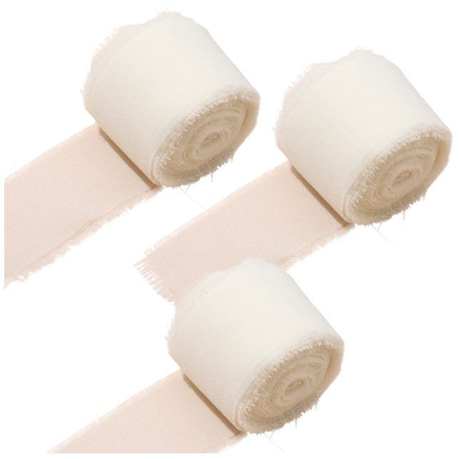 1.5 Inch Chiffon Ribbon 3 Rolls 15 Yards Total for Wedding Bouquets and Floral Decorations