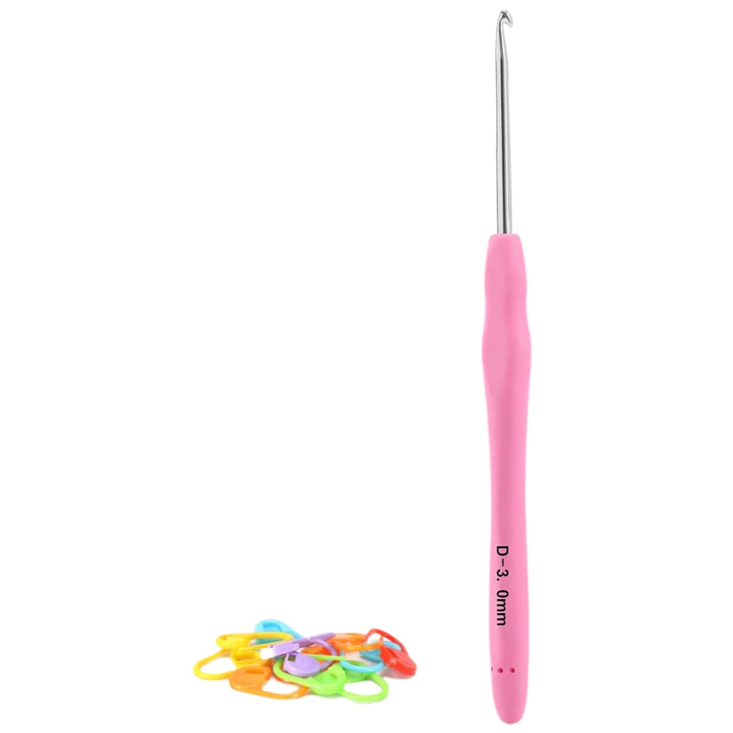 Extra Long Crochet Hook Ergonomic Anti Slip Handle with Stitch Markers for Knitting Crochet