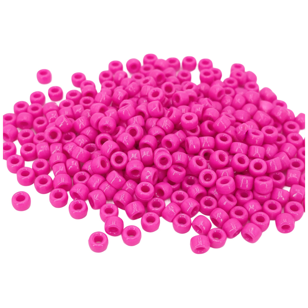 Pony Beads 6x9mm Plastic Beads for Friendship Bracelets Jewelry Making Keychains and DIY Crafts