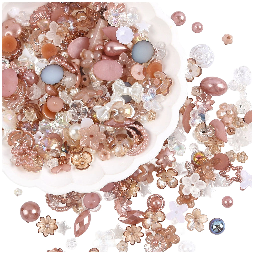 Assorted Acrylic Resin Beads Flatback Half Round Pearls for Jewelry Making DIY Crafts Bracelets Earrings Necklaces, Pack of 260
