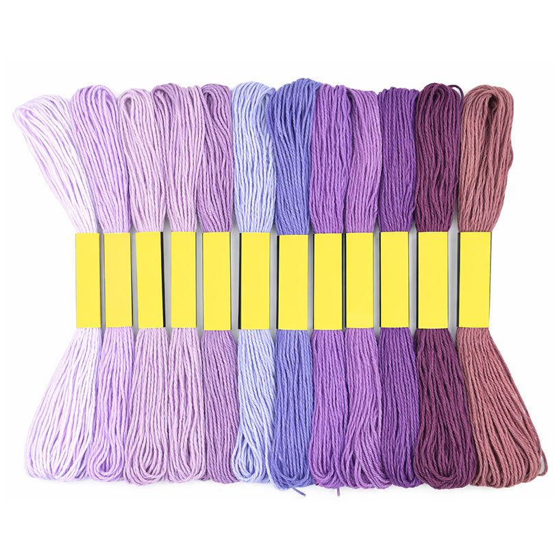 Premium Cotton Embroidery Floss Skeins for Cross Stitch Sewing and Bracelet Making, Pack of 12