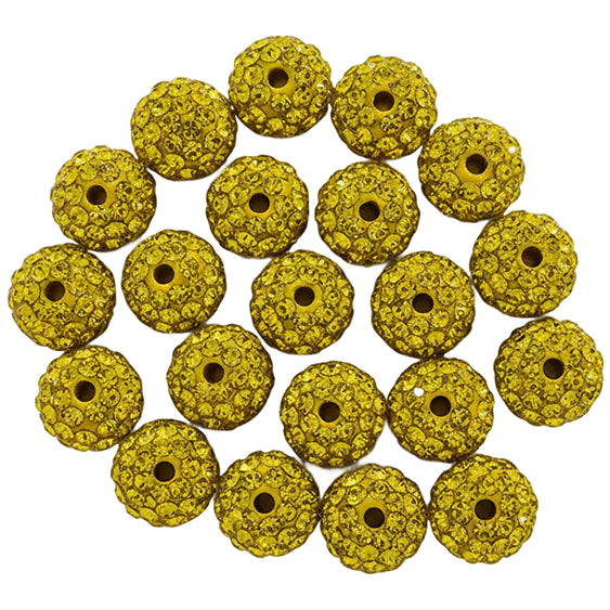 10mm White Rhinestone Beads for Jewelry Making Round Disco Crystal Beads for DIY Bracelets, Earrings and Necklaces
