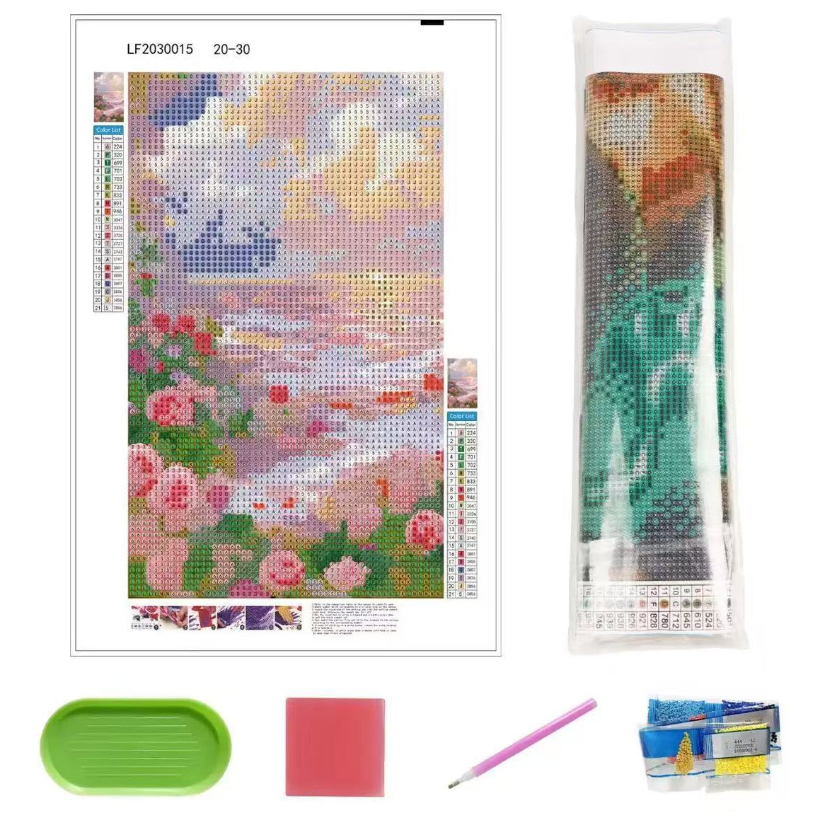 5D Full Drill Diamond Painting Kit 30x40cm HD Canvas with Tools for DIY Wall Decor Gift Crafts