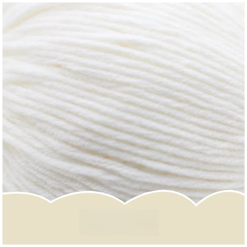 Pure White Super Soft 4-Ply 50g/1.76oz, 180yds Cotton Acrylic Blend Yarn, Sport Weight for Sweaters, Dolls, and Baby Crochet