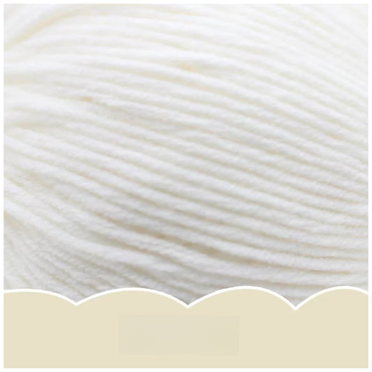 Pure White Super Soft 4-Ply 50g/1.76oz, 180yds Cotton Acrylic Blend Yarn, Sport Weight for Sweaters, Dolls, and Baby Crochet